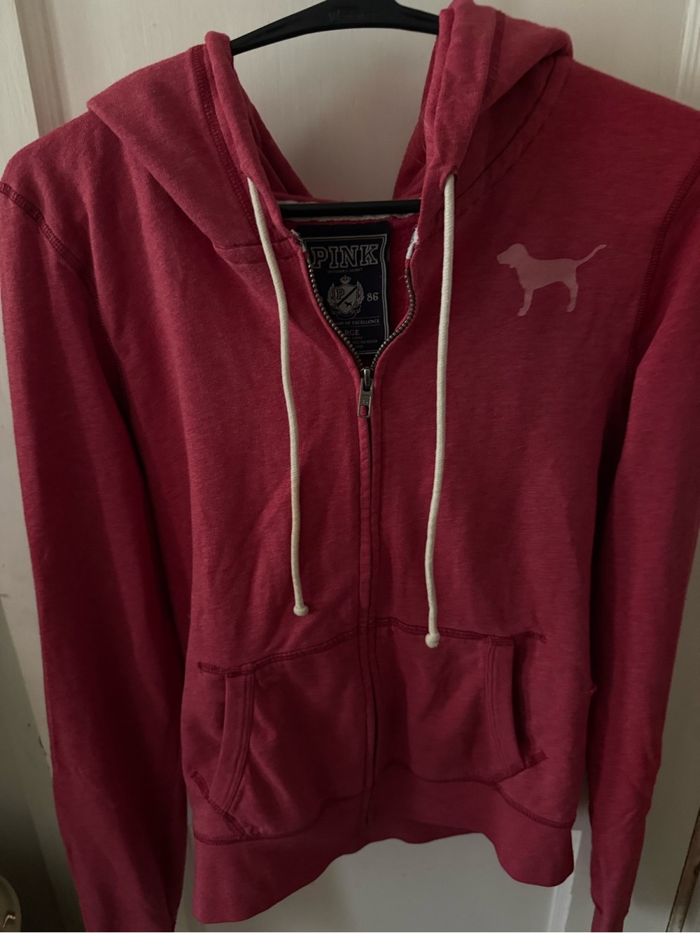 Victoria's Secret PINK Zip-Up Hoodie - Rose Red